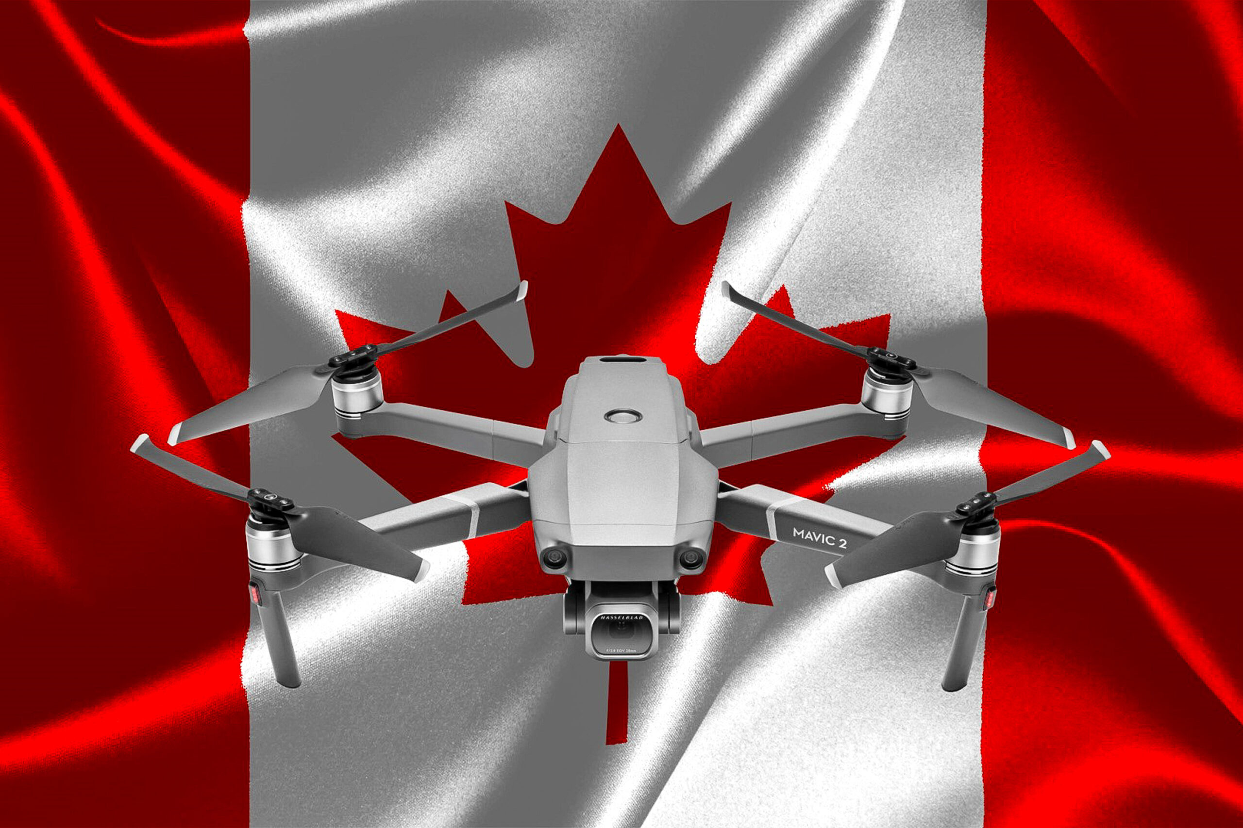 Mavic 2 Pro Drohne und Kanada Flagge